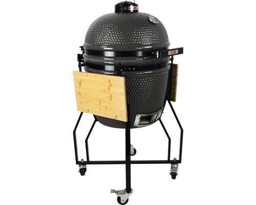 Gril en céramique sur roues avec tables d''appoint