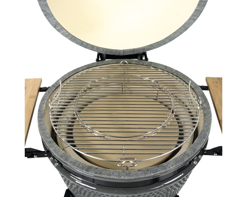 Barbecue en céramique avec grille et tablettes latérales