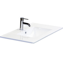 Set de meubles de salle de bains Sanox Dante lxhxp 81 x 170 x 46 cm couleur de façade chêne nature avec vasque en céramique blanc et vasque céramique miroir avec éclairage LED meuble sous vasque-thumb-2