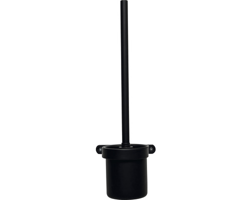 Ensemble de toilette noir avec brosse et support