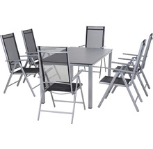 Table de jardin avec six chaises de jardin pour l''extérieur