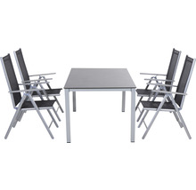 Table de jardin avec quatre chaises de jardin