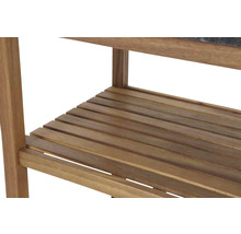 Vue détaillée d''une étagère en bois avec sommier à lattes