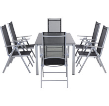 Table de jardin avec six chaises