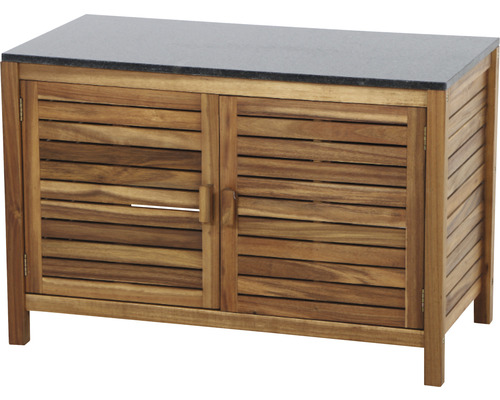 Meuble sous-vasque en bois avec deux portes et espace de rangement