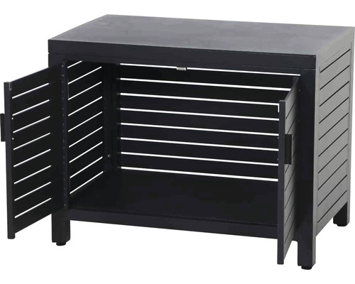 Armoire de rangement d''extérieur avec deux portes ouvertes