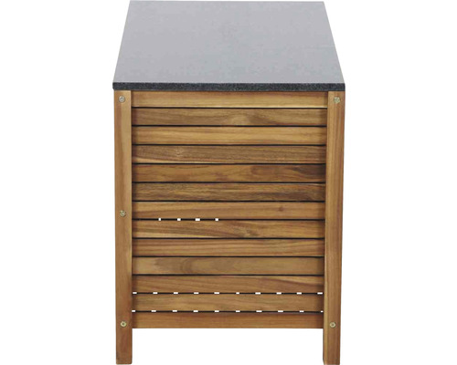 Armoire de jardin en bois avec plateau gris