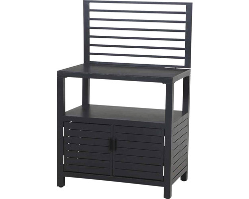 Table de jardin avec rangement et lattes horizontales