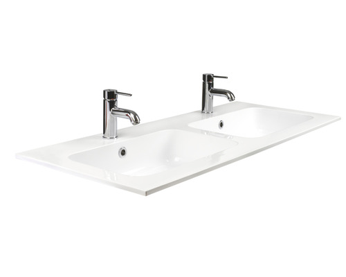 Meuble-lavabo avec deux vasques et robinetterie