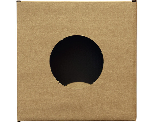 Emballage carré en carton avec découpe circulaire