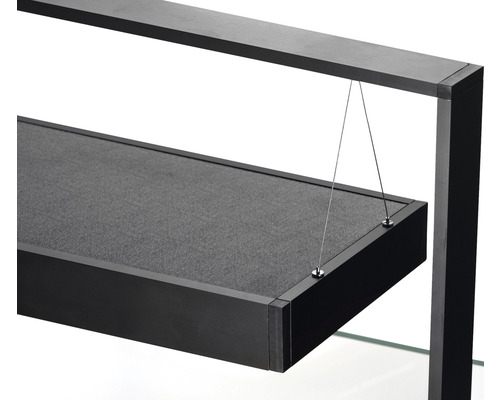 Gros plan d''un couvercle d''aquarium noir avec suspension