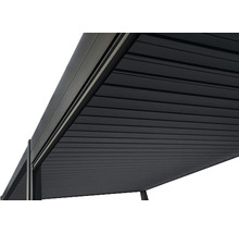 Vue détaillée d''un toit à lamelles en aluminium