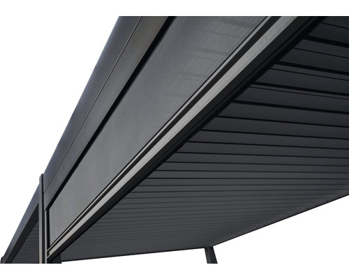 Vue détaillée d''un toit de terrasse en aluminium