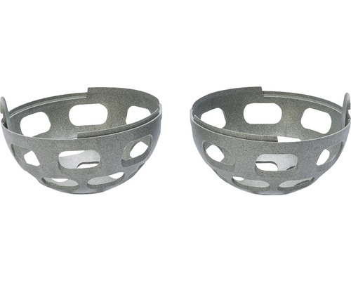 Deux jardinières en forme de coquille avec des découpes