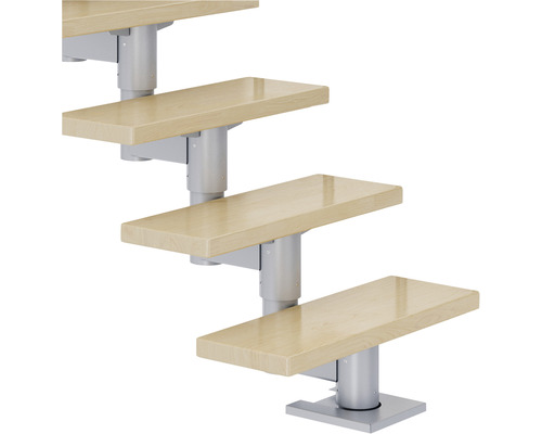 Escalier en bois avec structure métallique