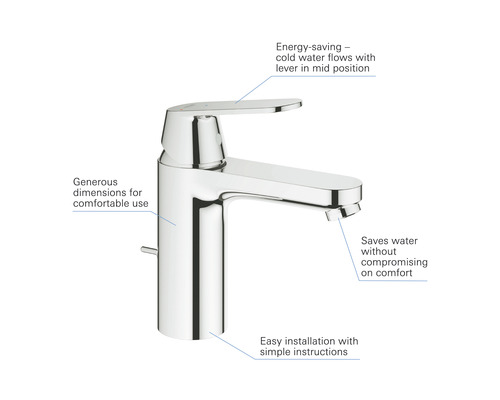 Mitigeur de lavabo brillant