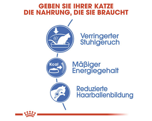 Katzenfutter Vorteile: reduzierter Stuhlgeruch, mäßiger Energiegehalt, reduzierte Haarballenbildung
