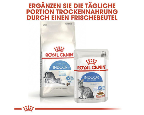 Royal Canin Indoor 27 Trockenfutter und Royal Canin Indoor Sterilised Feuchtfutter