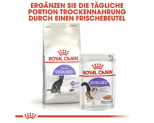 Royal Canin Sterilised, aliment sec et sachet fraîcheur pour chats
