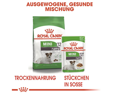 Royal Canin Mini Ageing 12 plus Hundenahrung, Trockenfutter und Stückchen in Soße