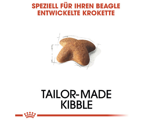 Speziell für Beagle entwickelte Hundefutter-Krokette