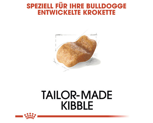 Einzelne Krokette für Bulldoggenfutter