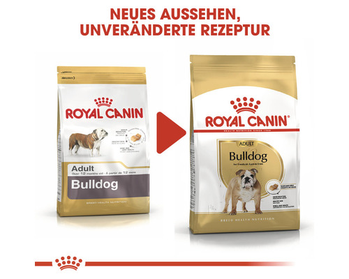 Royal Canin Hundefutter für ausgewachsene Bulldoggen, neue Verpackung