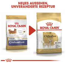 Zwei Verpackungen Royal Canin Chihuahua Adult Hundetrockenfutter im Vergleich