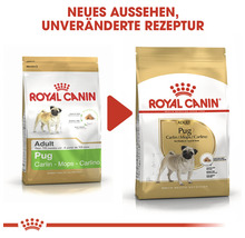 Zwei Packungen Royal Canin Pug Hundefutter für ausgewachsene Möpse