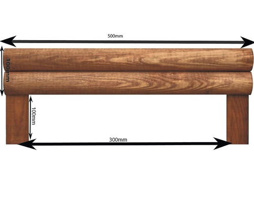 Holzzaun Element mit Maßangaben 500 mm breit und 300 mm hoch