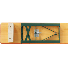 Ensemble table et bancs brasserie dimensions de la table 220 x 70 x 77 cm épicéa laqué marron, orange-thumb-10