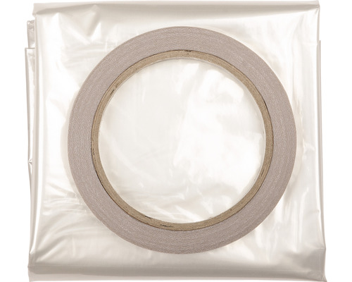 Ruban adhésif double face sur un film protecteur transparent