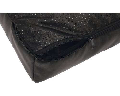 Detailansicht eines Hundebetts mit Reißverschluss