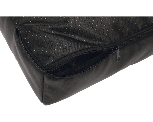 Detailansicht eines Hundebetts mit Reißverschluss