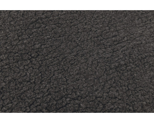 Detailaufnahme eines grauen Teddyfleece-Stoffs.