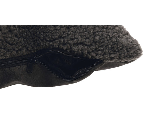 Vue détaillée d''un coussin avec fermeture éclair