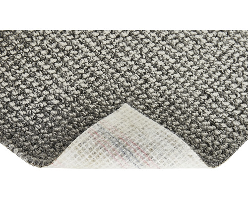 Tapis gris avec texture tissée et envers
