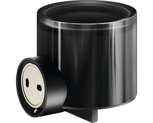 Schwarzer Zahnputzbecher mit Wandhalterung