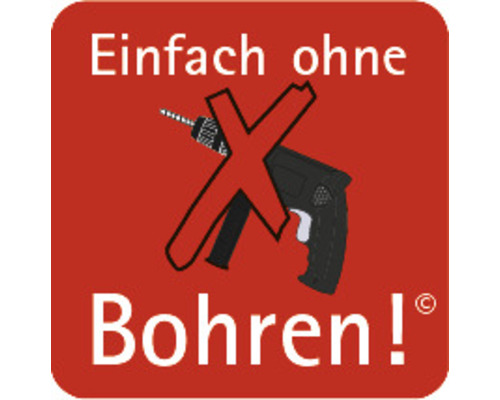 Symbol für einfache Montage ohne Bohren