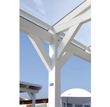 Carport Skanholz Westerwald avec ancrage pour poteaux 362 x 648 cm blanc