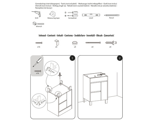 Instructions de montage pour outils et accessoires