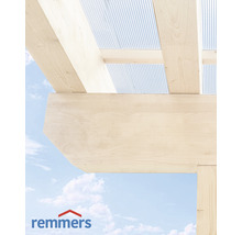 Construction en bois avec bois profilé et logo Remmers