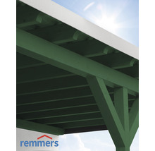 Construction en bois avec le logo Remmers