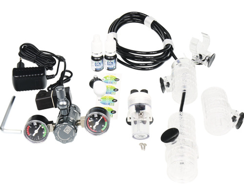 Système de fertilisation au dioxyde de carbone pour aquarium avec détendeur, coupure de nuit, réacteur et test