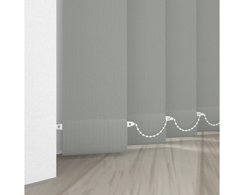 Stores vénitiens verticaux gris avec cordon de commande