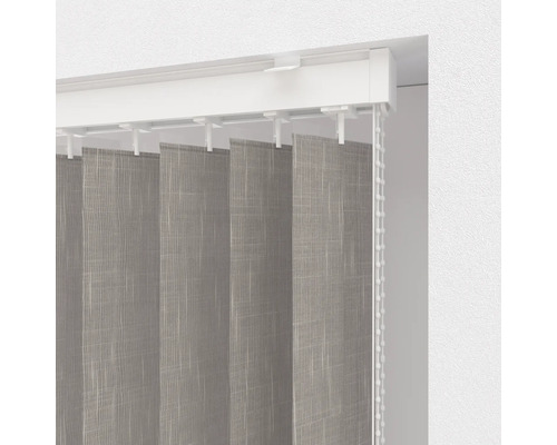 Store vertical avec lamelles en tissu et cordon de commande