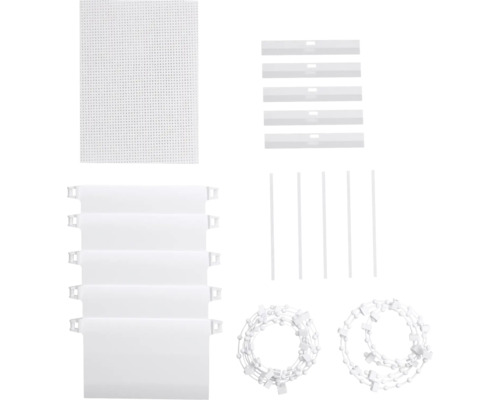 Accessoires pour stores à lamelles, comprenant des plaques de lestage, des chaînes de connexion et des tiges d''orientation