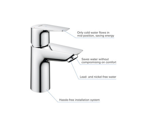 Mitigeur monocommande en métal avec fonction d''économie d''eau