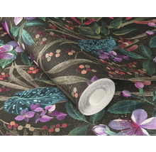 Papier peint intissé 538236 Curiosity floral vert violet