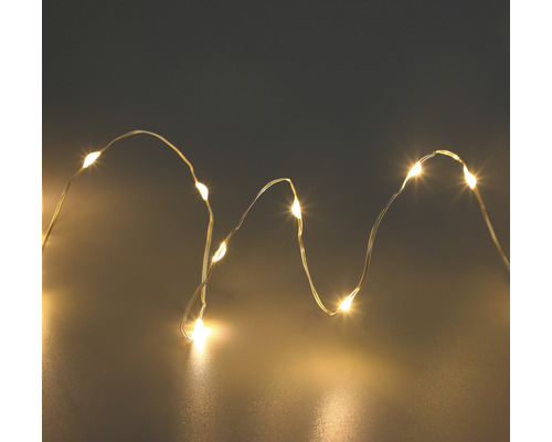 Guirlande Lumineuse LED 100 Micro-LED Blanc Chaud Avec Minuterie, Câble Transparent, Pour Intérieur/extérieur. Idéale Pour Déco DIY Et Couronnes.
